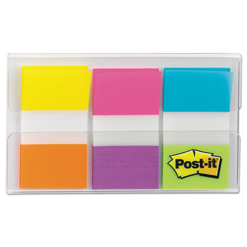 Page Flags In Portable Dispenser, Assorted Brights, 60 Flags/pack