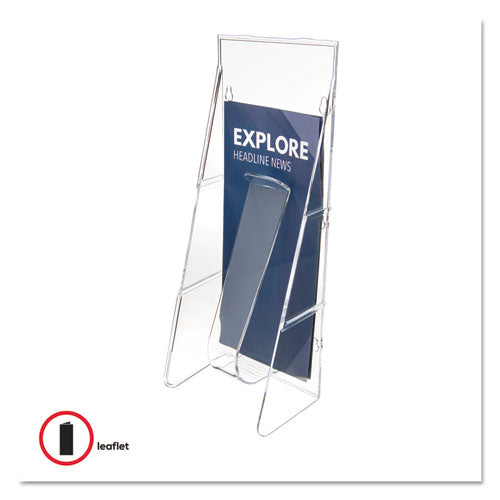 Stand-tall Wall-mount Literature Rack, Leaflet, 4.56w X 3.25d X 11.88h, Clear