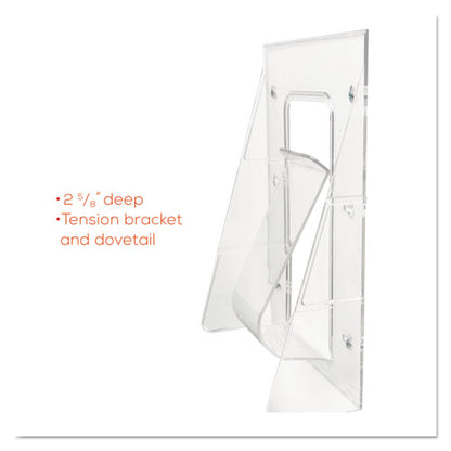 Stand-tall Wall-mount Literature Rack, Leaflet, 4.56w X 3.25d X 11.88h, Clear