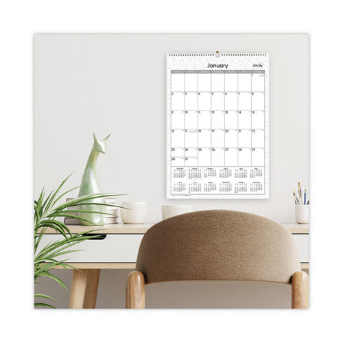 Enterprise Wall Calendar, Enterprise Geometric Artwork, 12 X 17, White/gray Sheets, 12-month (jan To Dec): 2024