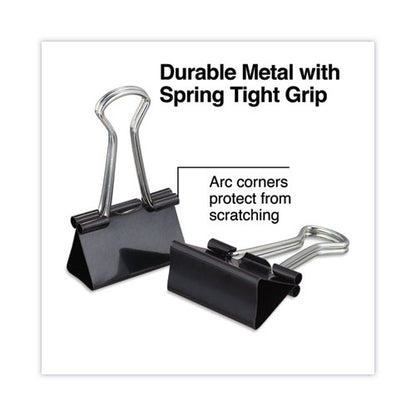 Binder Clips, Medium, Black/silver, 12/box