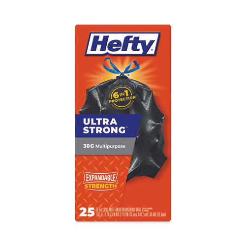 Ultra Flex Waste Bags, 30 Gal, 1.05 Mil, 6" X 2.1", Black, 150/carton