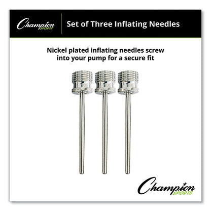 Nickel-plated Inflating Needles For Electric Inflating Pump, 3/pack