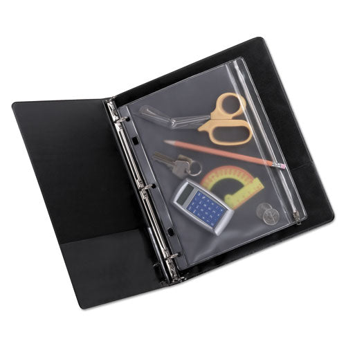 Zippered Ring Binder Pocket, 10.5 X 8, Clear