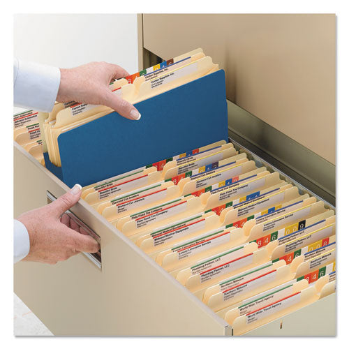 Colored File Pockets, 1.75" Expansion, Letter Size, Blue