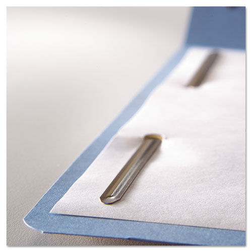 Top Tab Colored Fastener Folders, 0.75" Expansion, 2 Fasteners, Letter Size, Blue Exterior, 50/box