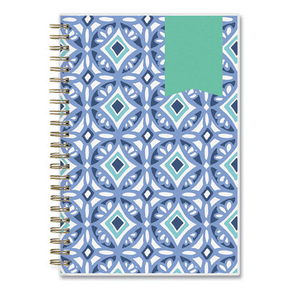 Day Designer Tile Weekly/monthly Planner, Tile Artwork, 8 X 5, Blue/white Cover, 12-month (jan To Dec): 2024