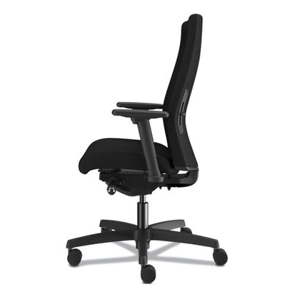 Ignition 2.0 Upholstered Mid-back Task Chair With Lumbar, Supports Up To 300 Lb, 17" To 22" Seat Height, Black