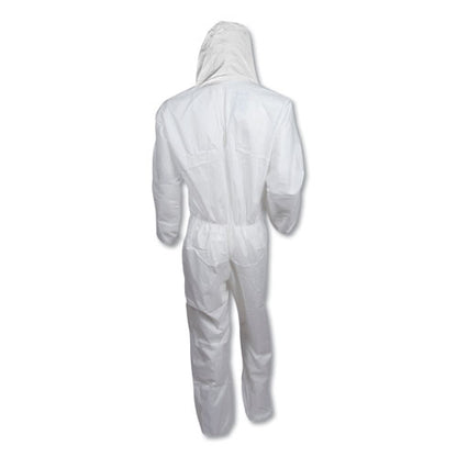 A30 Elastic Back And Cuff Hooded Coveralls, Medium, White, 25/carton