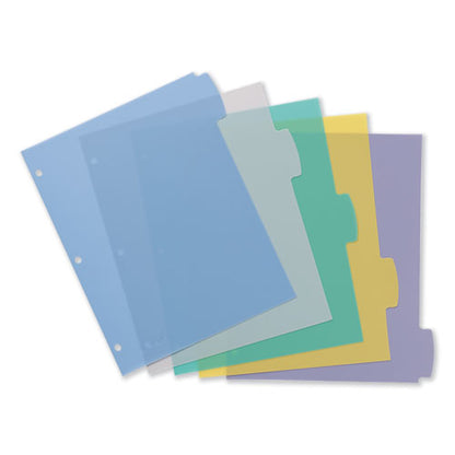 Write And Erase Big Tab Durable Plastic Dividers, 3-hole Punched, 5-tab, 11 X 8.5, Assorted, 1 Set