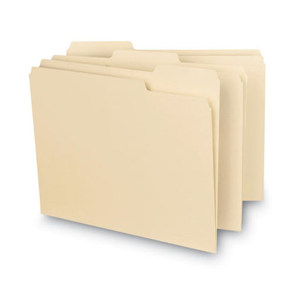 Interior File Folders, 1/3-cut Tabs: Assorted, Letter Size, 0.75" Expansion, Manila, 100/box