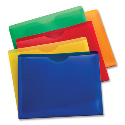 Expanding Poly File Jackets, 1 Section, Straight Tab, Letter Size, Assorted, 10/pack