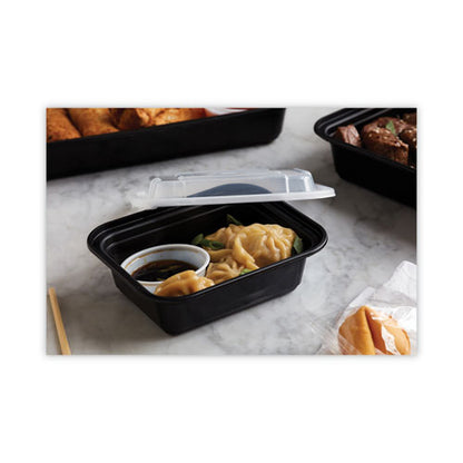 Newspring Versatainer Microwavable Containers, 12 Oz, 4.5 X 5.5 X 1.75, Black/clear, Plastic, 150/carton