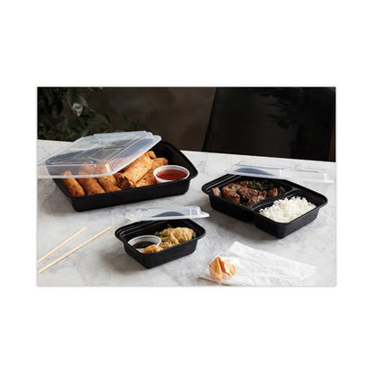 Newspring Versatainer Microwavable Containers, 12 Oz, 4.5 X 5.5 X 1.75, Black/clear, Plastic, 150/carton