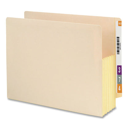 Manila End Tab File Pockets With Tyvek-lined Gussets, 5.25" Expansion, Letter Size, Manila, 10/box