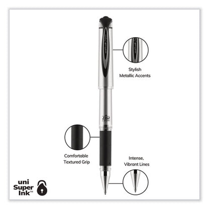 207 Impact Gel Pen, Stick, Bold 1 Mm, Black Ink, Silver/black Barrel