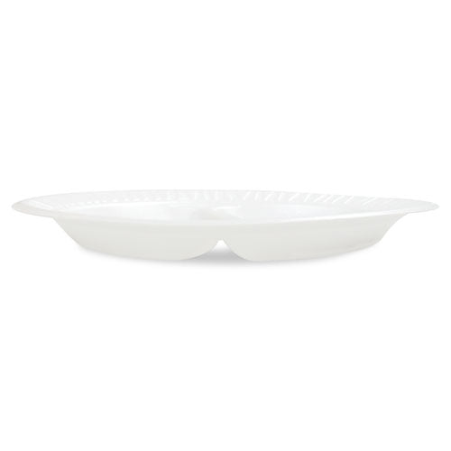 Concorde Foam Plate, 3-compartment, 10.25" Dia, White, 125/pack, 4 Packs/carton