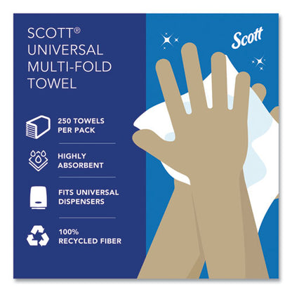 Essential Multi-fold Towels 100% Recycled, 1-ply, 9.2  X 9.4, White, 250/pack, 16 Packs/carton