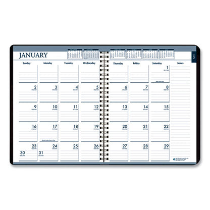 Recycled Monthly Weekly 7 Day Planner, 8.75 X 6.88, Black Cover, 12-month (jan To Dec): 2024