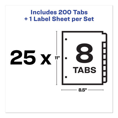 Print And Apply Index Maker Clear Label Dividers, 8-tab, 11 X 8.5, White, 25 Sets