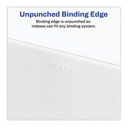 Preprinted Legal Exhibit Side Tab Index Dividers, Avery Style, 10-tab, 27, 11 X 8.5, White, 25/pack, (1027)