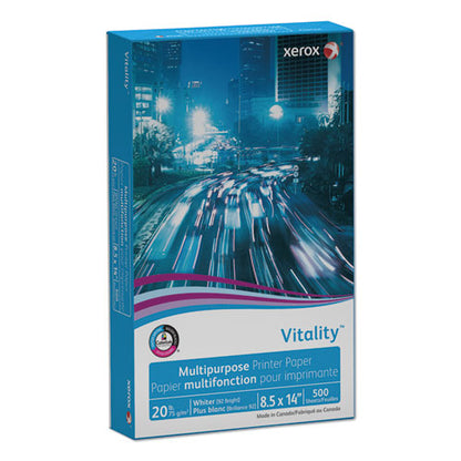 Vitality Multipurpose Print Paper, 92 Bright, 20 Lb Bond Weight, 8.5 X 14, White, 500 Sheets/ream, 10 Reams/carton