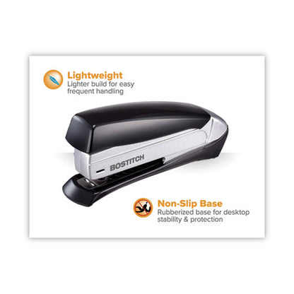 Inspire Premium Spring-powered Full-strip Stapler, 20-sheet Capacity, Black/silver