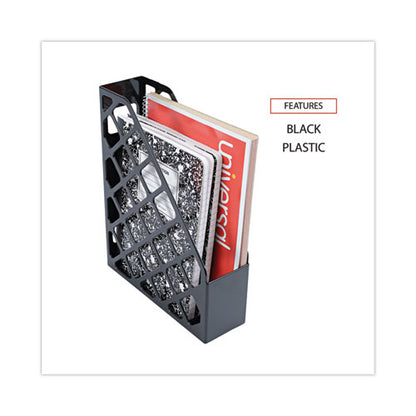 Recycled Plastic Magazine File, 3 X 10 X 11.88, Black