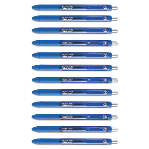 Inkjoy Gel Pen, Retractable, Fine 0.5 Mm, Blue Ink, Blue Barrel, Dozen