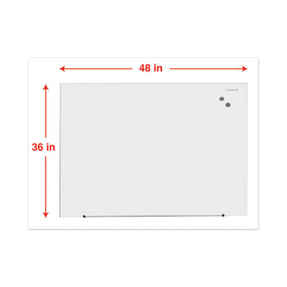 Frameless Magnetic Glass Marker Board, 48 X 36, White Surface