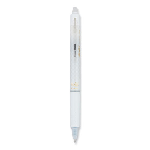 Frixion Clicker Design Erasable Gel Pen, Retractable, Extra-fine 0.5 Mm, Black Ink, White Barrel, Dozen