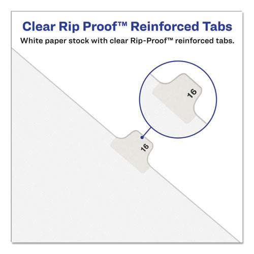 Avery-style Preprinted Legal Bottom Tab Divider, 26-tab, Exhibit B, 11 X 8.5, White, 25/pk