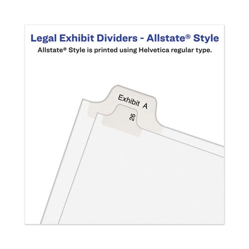 Avery-style Preprinted Legal Bottom Tab Divider, 26-tab, Exhibit B, 11 X 8.5, White, 25/pk