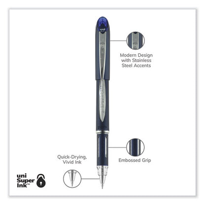 Jetstream Hybrid Gel Pen, Stick, Fine 0.7 Mm, Blue Ink, Blue/silver Barrel