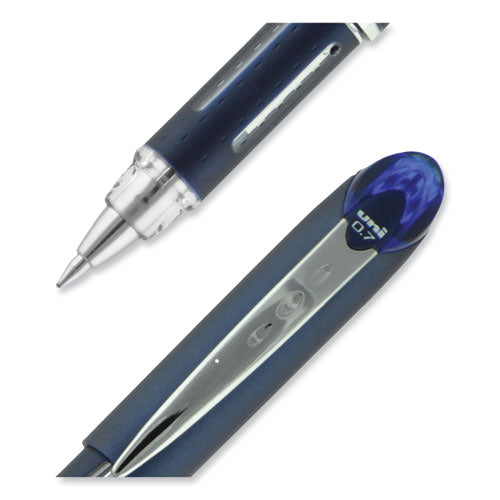 Jetstream Hybrid Gel Pen, Stick, Fine 0.7 Mm, Blue Ink, Blue/silver Barrel