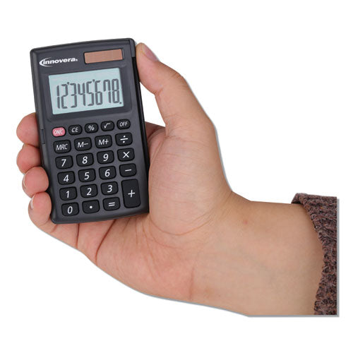 15921 Pocket Calculator With Hard Shell Flip Cover, 8-digit Lcd