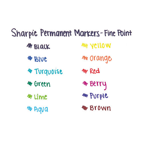 Fine Tip Permanent Marker, Fine Bullet Tip, Purple, Dozen