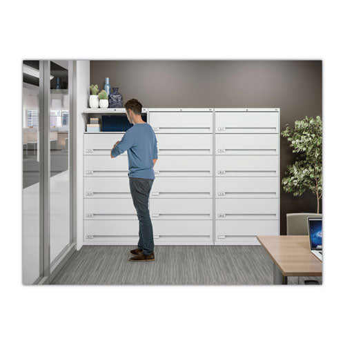 Fixed Shelf Enclosed-format Lateral File For End-tab Folders, 7 Legal/letter File Shelves, Light Gray, 36" X 16.5" X 87"