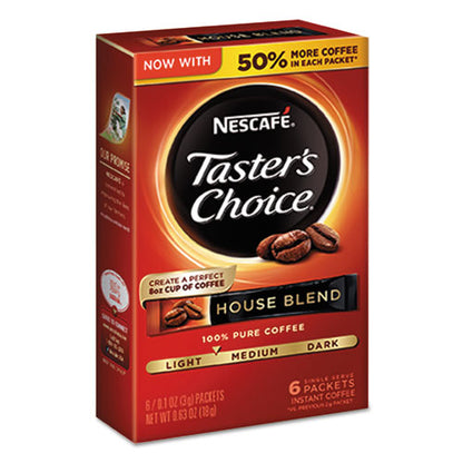 Taster's Choice House Blend Instant Coffee, 0.1oz Stick, 6/box, 12box/carton