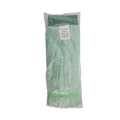 Microfiber Looped-end Wet Mop Head, Large, Green, 12/carton