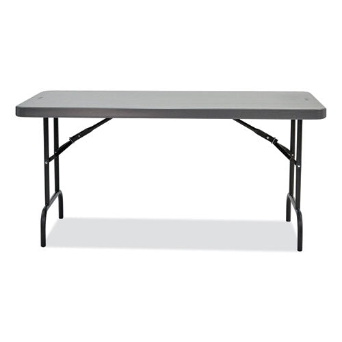 Indestructable Commercial Folding Table, Rectangular, 60" X 30" X 29", Charcoal Top, Charcoal Base/legs