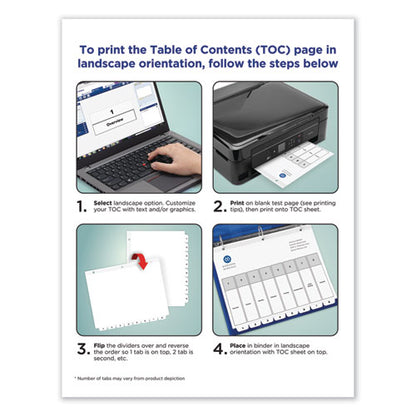 Customizable Toc Ready Index Black And White Dividers, 15-tab, 1 To 15, 11 X 8.5, 1 Set