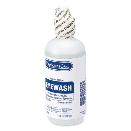 First Aid Refill Components Disposable Eye Wash, 4 Oz Bottle