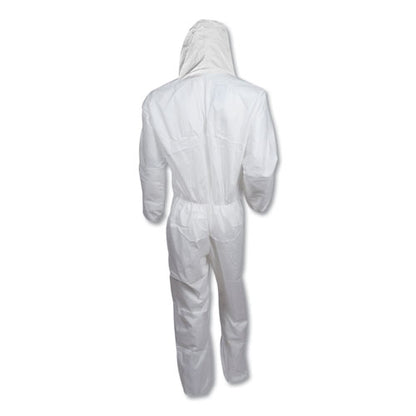 A20 Elastic Back, Cuff And Ankle Hooded Coveralls, Zip, X-large, White, 24/carton