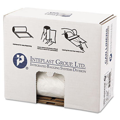 Low-density Commercial Can Liners, Coreless Interleaved Roll, 45 Gal, 0.8 Mil, 40" X 46", White, 25 Bags/roll, 4 Rolls/carton