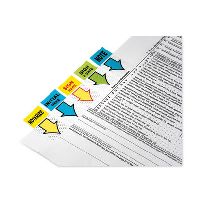 Arrow Message 1" Page Flags, Sign Here, Yellow, 50 Flags/dispenser, 12 Dispensers/pack