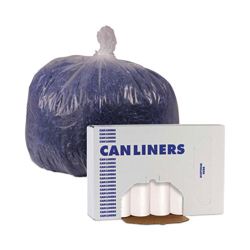 High-density Can Liners, 60 Gal, 19 Mic, 38" X 58", Natural, 25 Bags/roll, 6 Rolls/carton