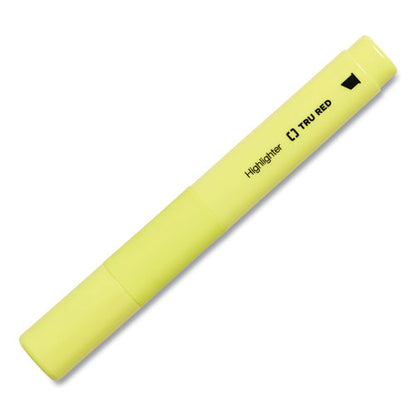 Pen Style Chisel Tip Highlighter, Yellow Ink, Chisel Tip, Yellow Barrel, Dozen