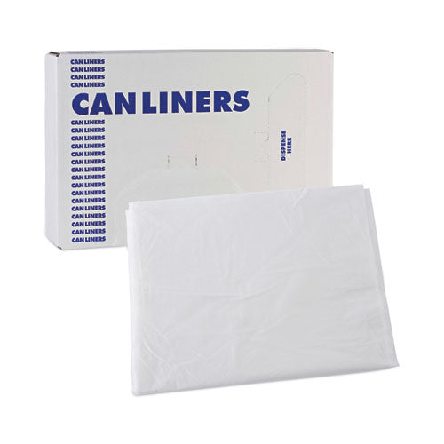 High Density Industrial Can Liners Flat Pack, 60 Gal, 16 Mic, 38 X 60, Natural, 100/carton