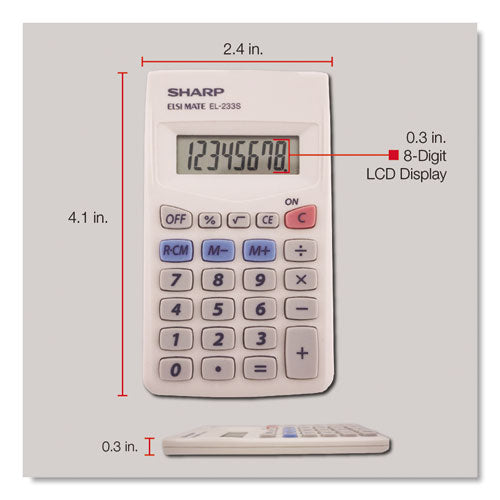 El233sb Pocket Calculator, 8-digit Lcd